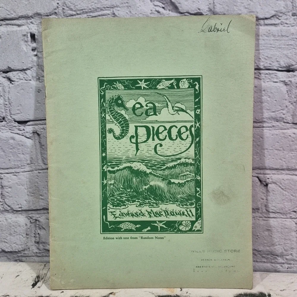 1926 Rare Antique Piano Sheet Music Sea Pieces Op. 55 by Edward MacDowell